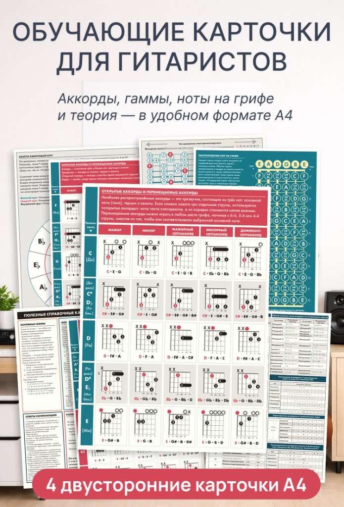 Карточки по гитаре A4