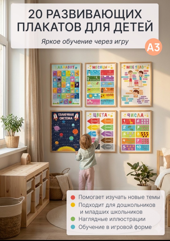 Развивающие плакаты для детей A3