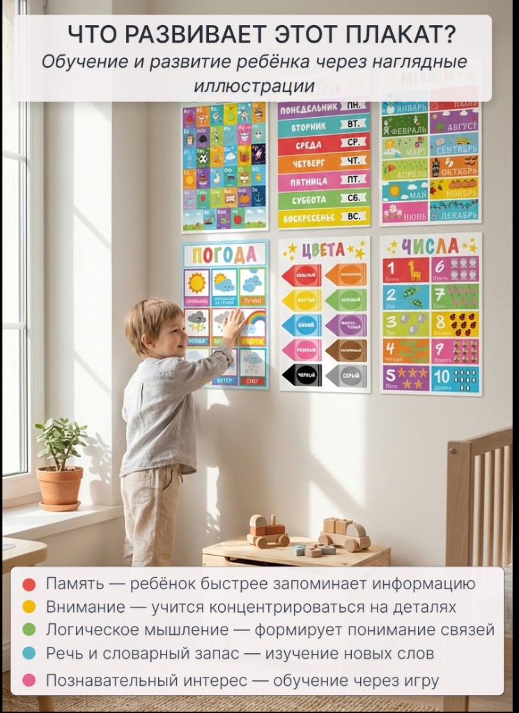 Развивающие плакаты для детей A3