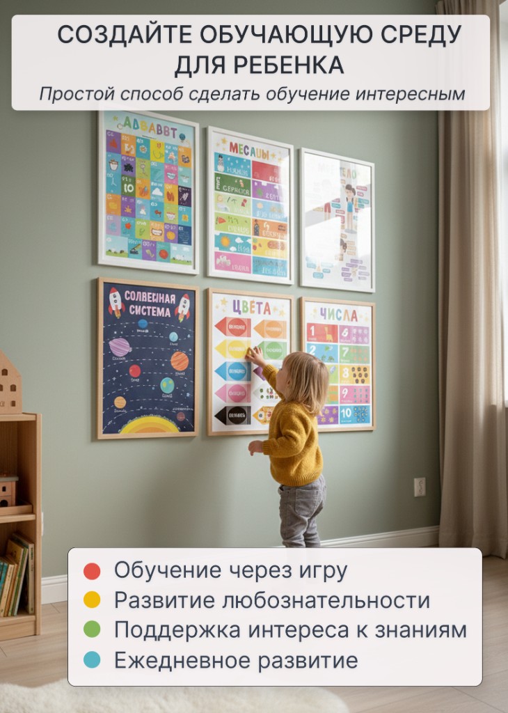 Развивающие плакаты для детей A3